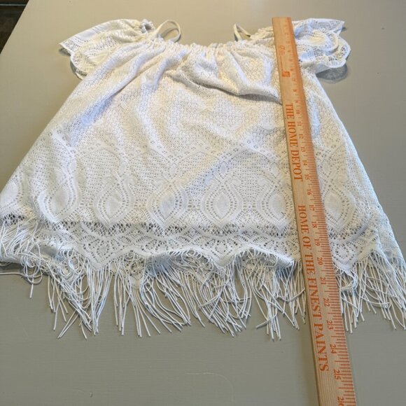 Lilly Pulitzer Lace Off The Shoulder Top -Resort White Fringe Lace Size S - Picture 6 of 8